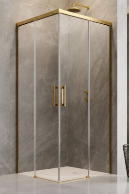 Душевой уголок 120X80 с раздвижной дверью Idea Gold KDD золото