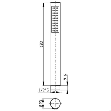 DC009A05Q AquaElite душевая лейка из ABS пластика, 1/2", чёрный матовый
