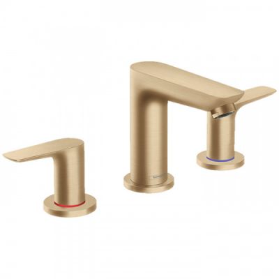 Hansgrohe Talis E Смеситель для раковины, на 3 отв, с донным клапаном, излив: 11.2см, цвет: шлифованная бронза 71733140