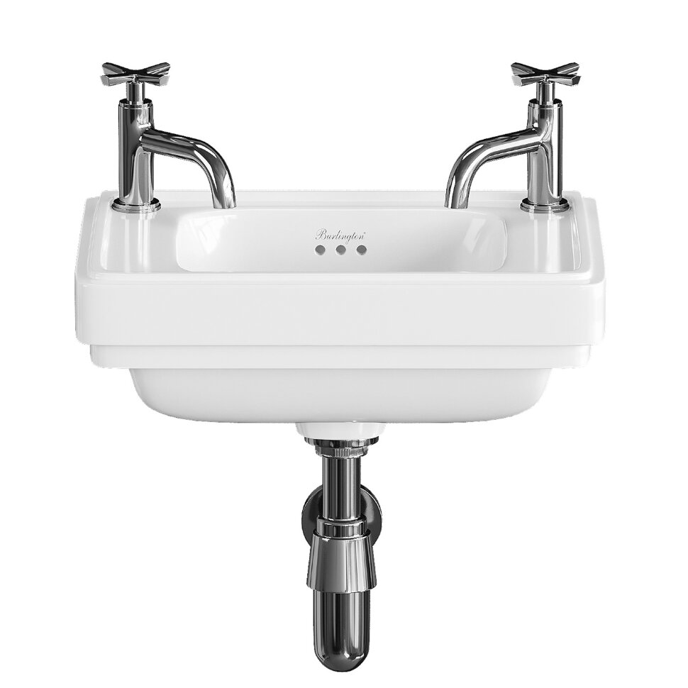 RIV8 2TH Раковина Riviera 45 см Cloakroom, с 2-мя отверстиями, цвет Белый