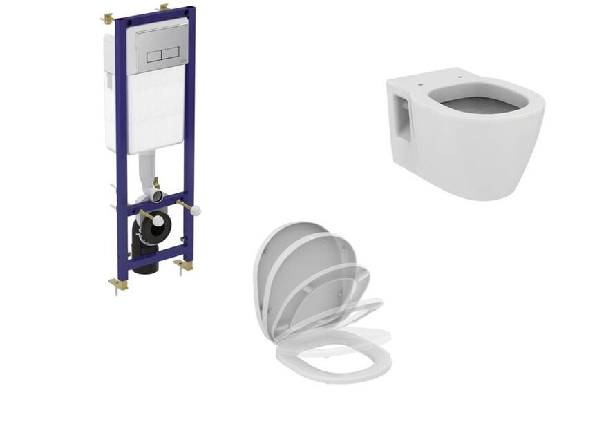 Промо-комплект 3 в 1 Ideal Standard с подвесным унитазом CONNECT E803501 и инсталляцией TE-MA NEW W3710AA