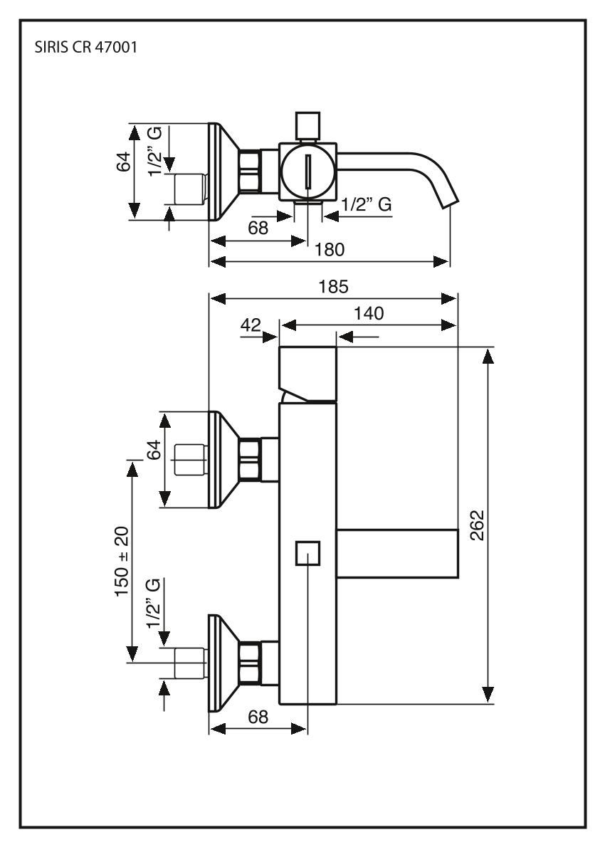 Emmevi Siris, смеситель для ванной, цвет хром 47001L/A/CR