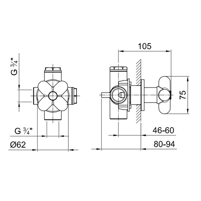 Fantini I Balocchi Запорный вентиль, 3/4", цвет: белый матовый 60 29 0690B
