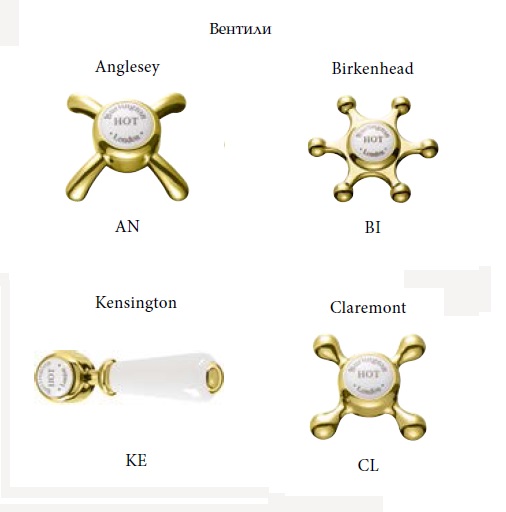 Смеситель на ванну Burlington CL17-QT GOLD