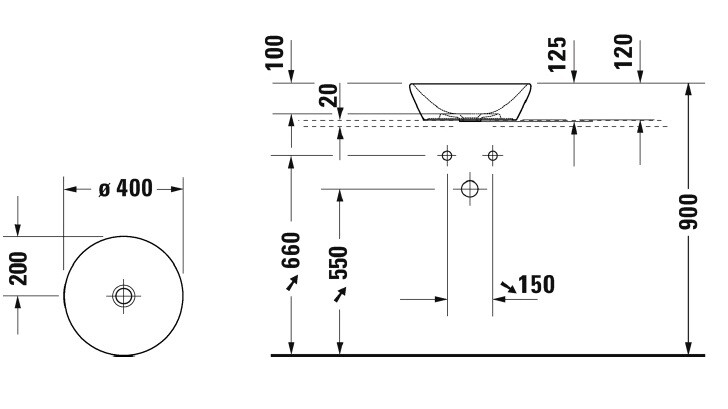 2371401370, Duravit Раковина, Duravit, D-Neo d400 антрацит матовый