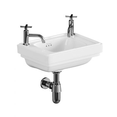 RIV8 2TH Раковина Riviera 45 см Cloakroom, с 2-мя отверстиями, цвет Белый