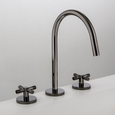 Gattoni MD Смеситель для раковины, 3 отв., ручки ALZO, цвет: черный никель MD100/21DN