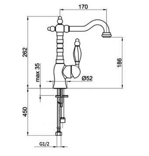 Смеситель для раковины Webert Dorian DO831802.065 бронза