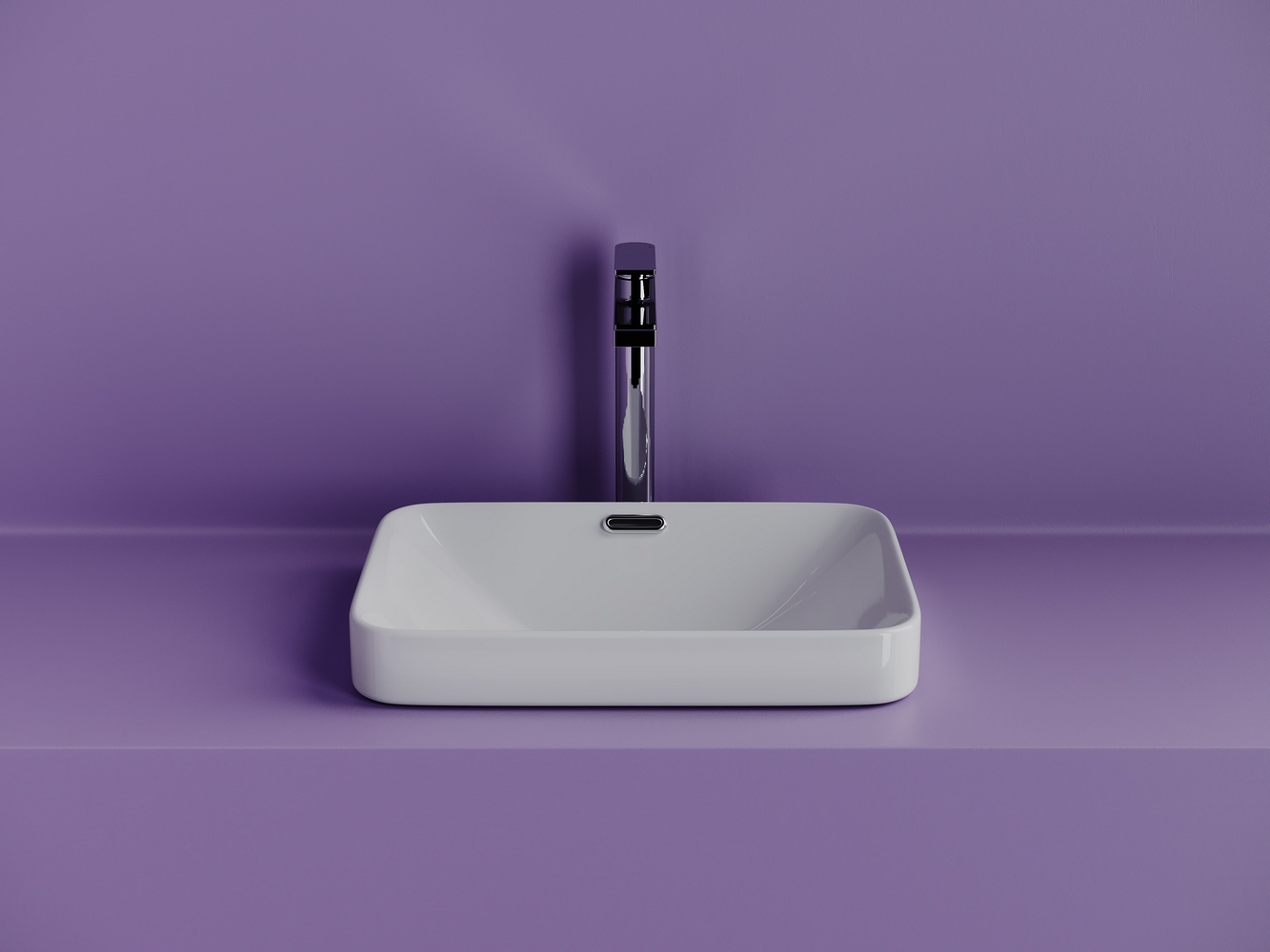 CN6078 Ceramica Nova Раковина встраиваемая сверху CERAMICANOVA Element  с отверстием слива - перелива  прямоугольной формы 460x330x170 мм  цвет белый  арт. CN6078