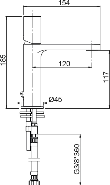 Смеситель для раковины AQG Tube 01TUB100CR