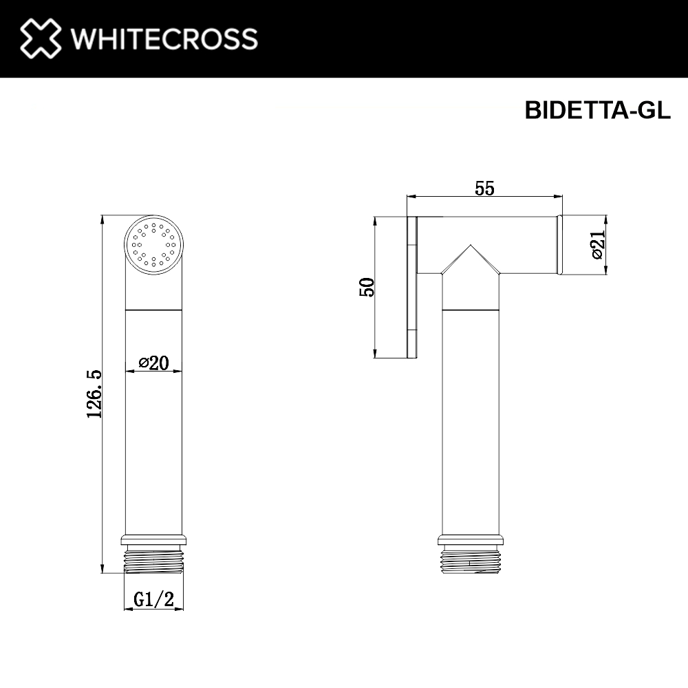 Лейка для биде WHITECROSS BIDETTA-GL (золото)