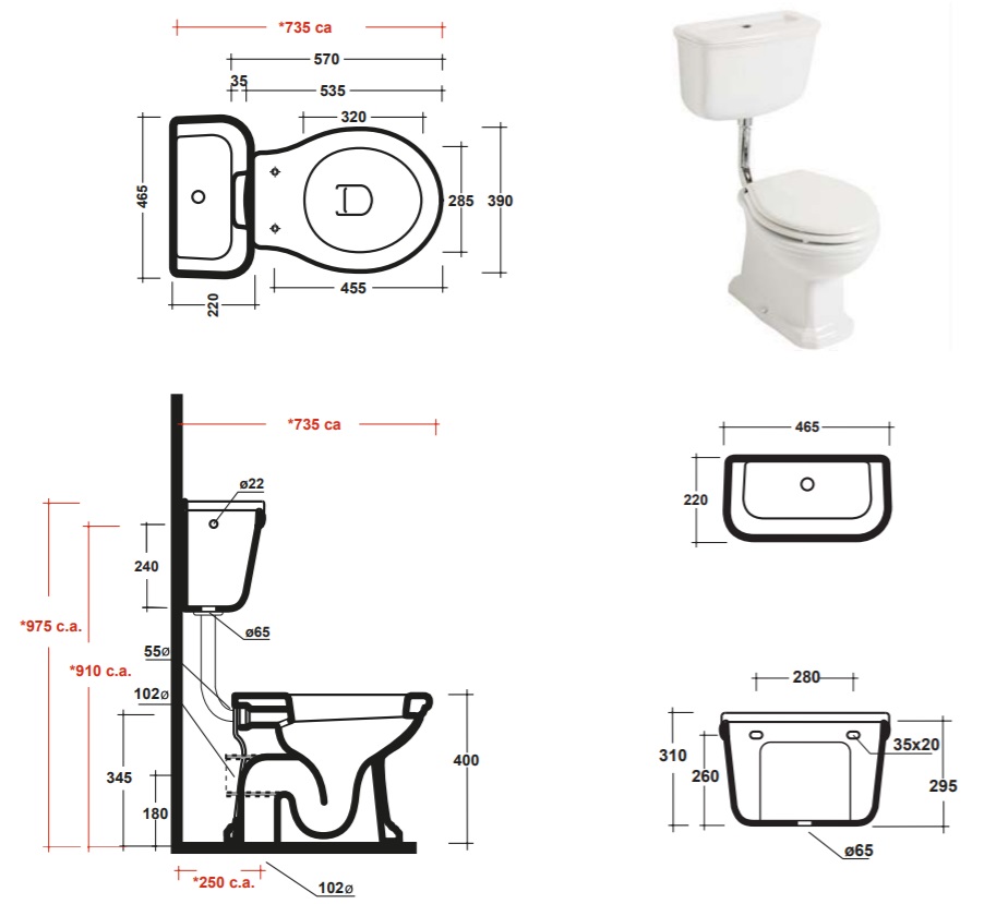 Olympia бачок Impero imp72pl101