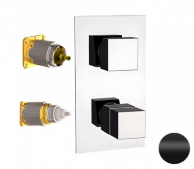 Смеситель термостатический для душа Remer Q-Elegance QT92KBNO, черный матовый