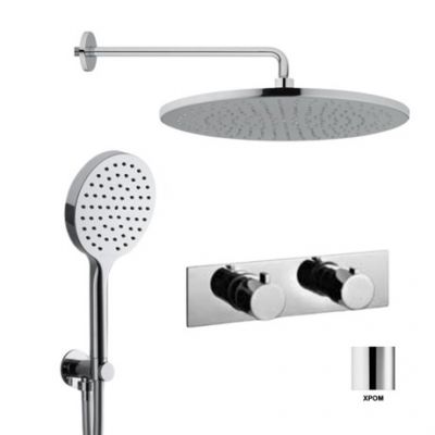 IF018A01 AquaElite Встроенный термостатический смеситель для душа + душевой гарнитур + верхний душ, хром