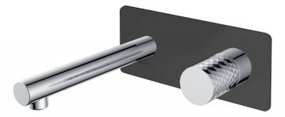 Смеситель для раковины, встраиваемый в стену Boheme STICK BLACK DIAMOND CHROME 125-BCR