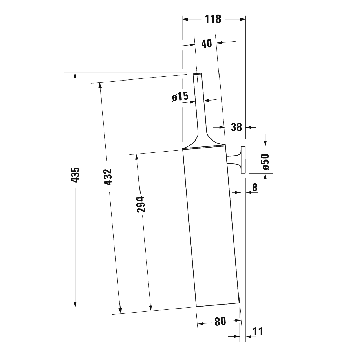 Duravit Starck T Туалетный ершик, подвесной, цвет: черный матовый 99464600