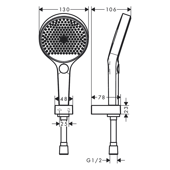 Hansgrohe Rainfinity Душевой набор (ручной душ 130мм, 3jet, держатель, шланг 1600мм), цвет: хром 26852000