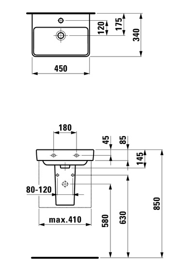 Раковина 450x340 Laufen Pro S 815961