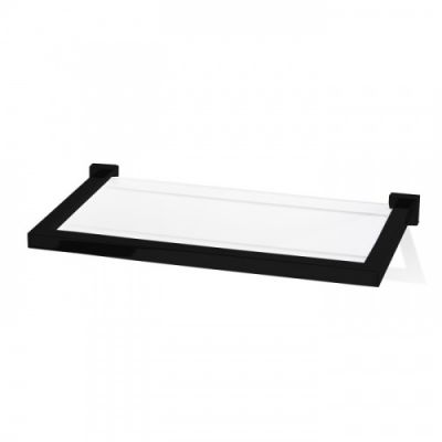 Decor Walther Corner GLA30 Полочка стеклянная 30x16.5см, подвесной, цвет: черный матовый 560860