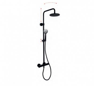 Душевая стойка, Fima Carlo Frattini, Shower column, с телескопическая, черный матовый F4285/R259NS