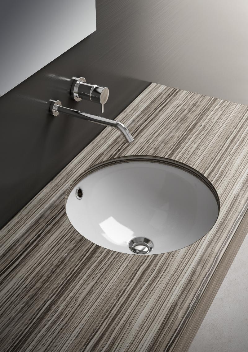 LIL4460001 Раковина встраиваемая круглая d46 см Olympia Sottopiano Tondo белый глянцевый