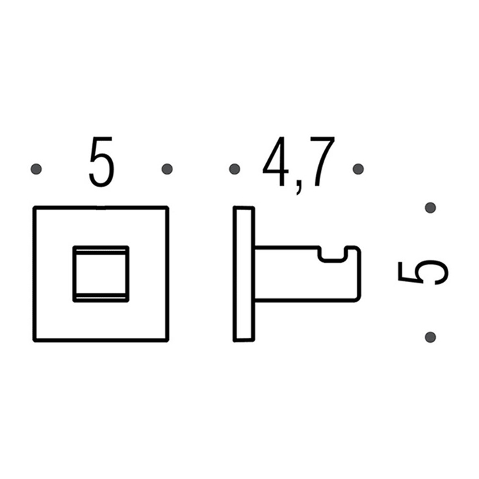BLC97.CR Colombo Basic Q Крючок LC97, цвет: хром