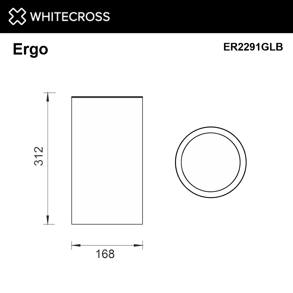 Ведро для мусора WHITECROSS Ergo 4 л. открытое ER2291GLB (брашированное золото)