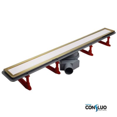 Душевой лоток 850 мм Pestan Confluo Premium Line White Glass Gold
