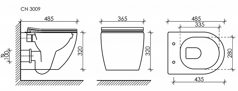 Комплект инсталляция унитаз кнопка Ceramica Nova CN3009_1002M_1000