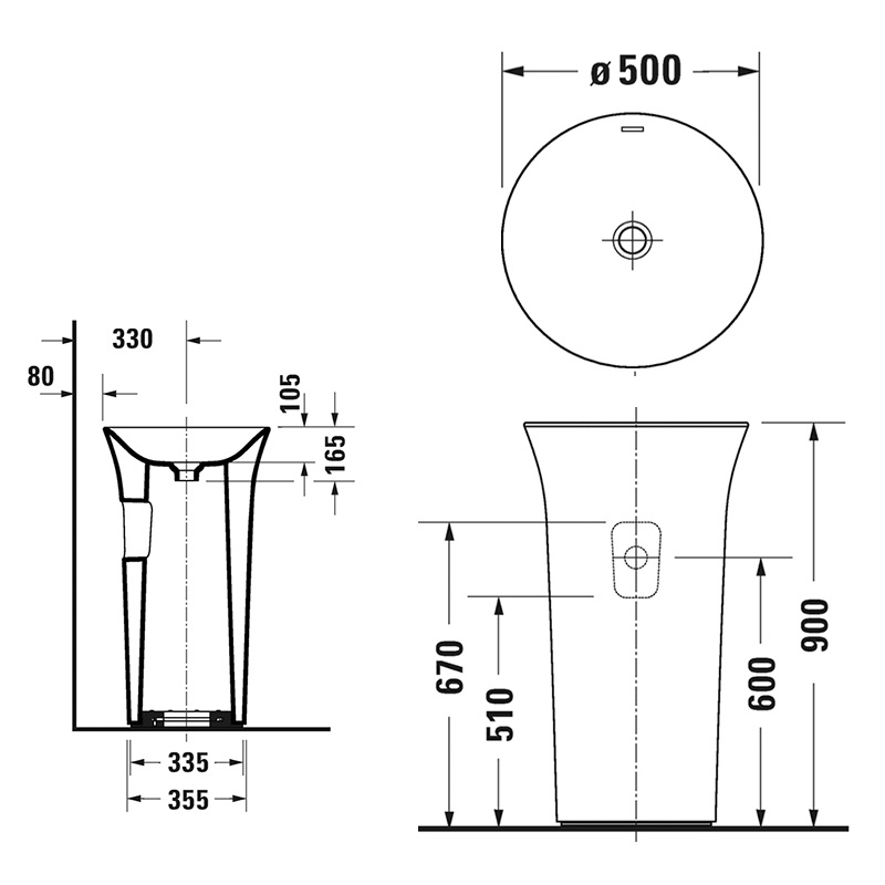 White Tulip Duravit Раковина напольная 2702500070