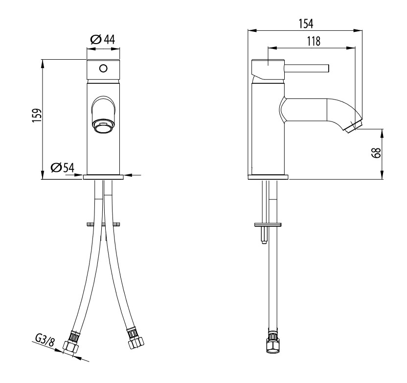 M&Z DRB00208 Ditirambo Смеситель для раковины 68 мм, ХРОМ