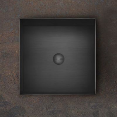 Gessi 316 Раковина 40x40 см, без отв., для установки на столешницу, без перелива, нержавеющая сталь, цвет: Black Metal Brushed PVD 54605#707