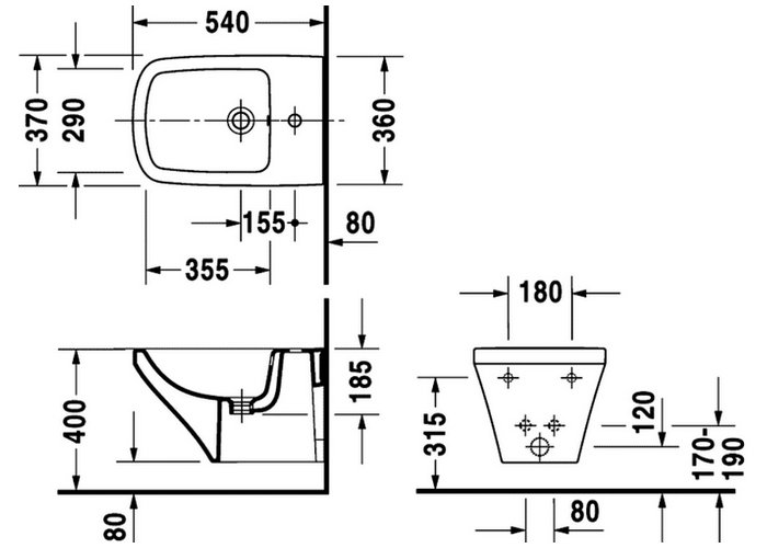 Биде подвесное Duravit DuraStyle 2282150000