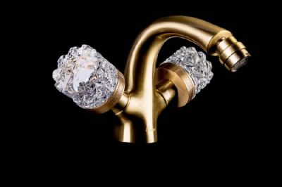 Смеситель для биде Boheme CRYSTAL Бронза (двуручковый) 317-CRST