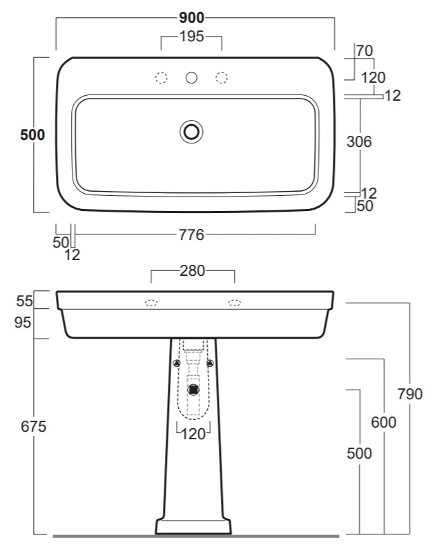 Раковина накладная 90x50 Simas Evolution EVO12bi