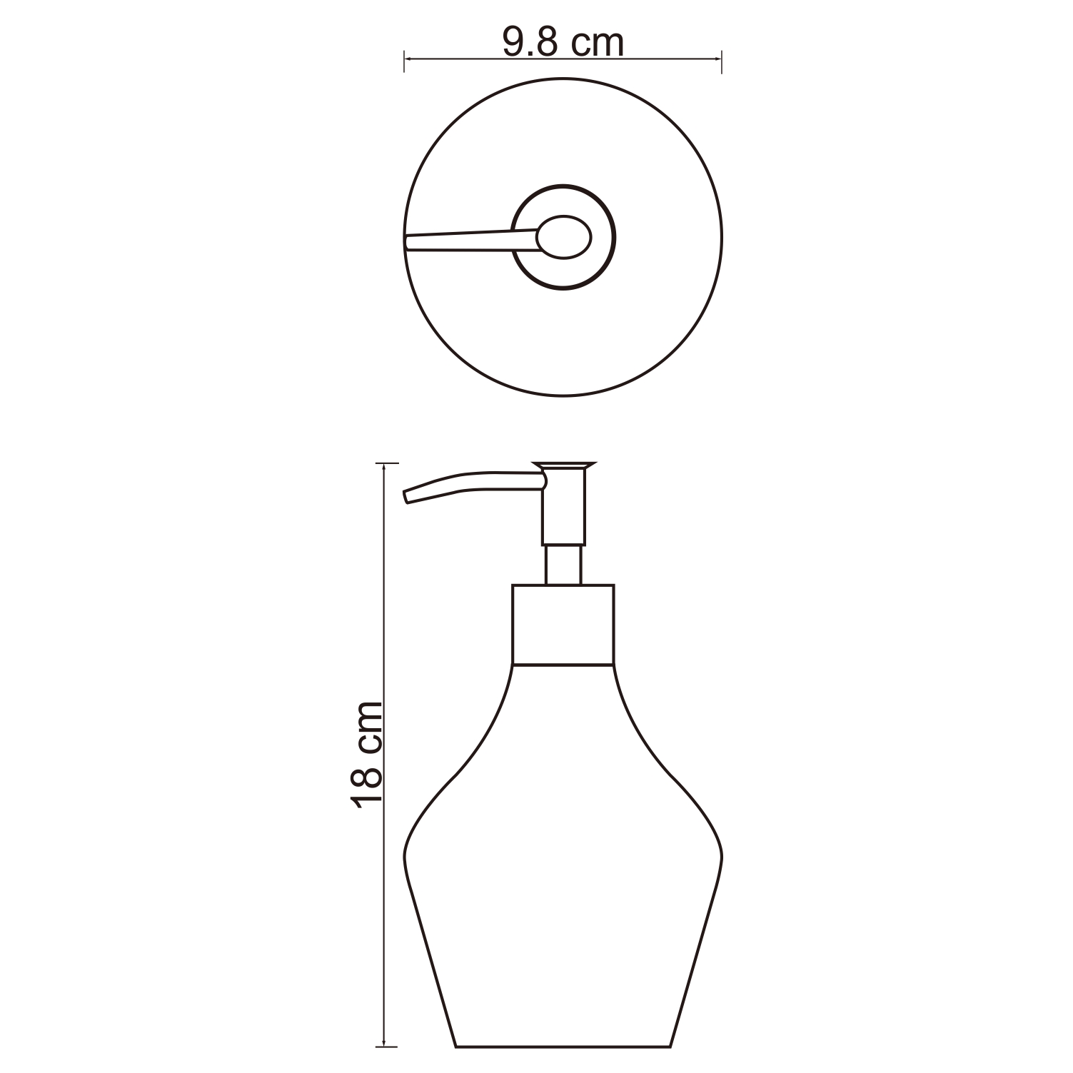 Dinkel K-4699 Дозатор для жидкого мыла Размеры (Ш/В/Г): 7,2х19,2х7,2 см