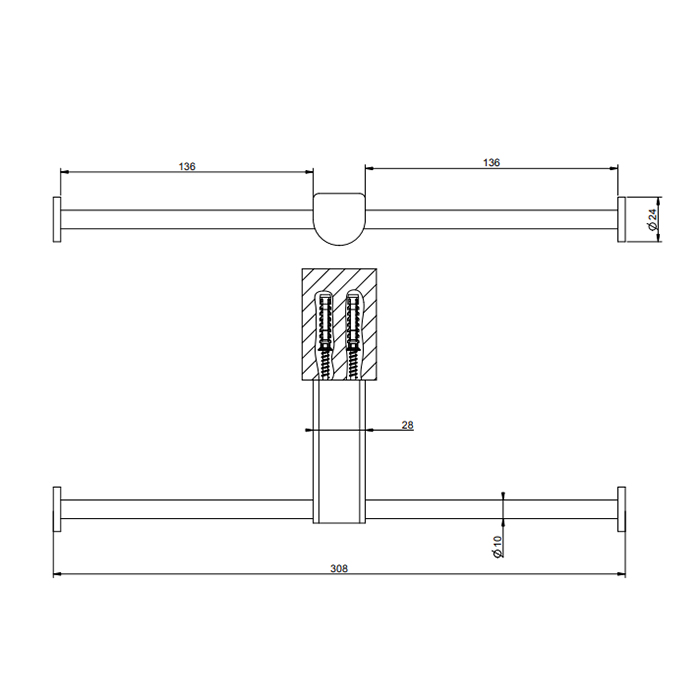 Gessi Rilievo Двойной держатель туалетной бумаги, подвесной, цвет: nero XL 59415#299