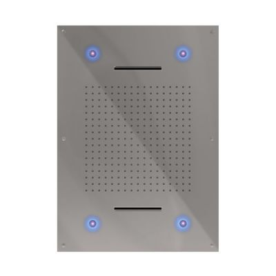 Graffio Gipzy, прямоугольная  душевая головка 70х50 см  с 7 цветной LED подсветкой и 2 режимами: дождь, 2 каскадные струи, цвет хром GY271/CR