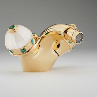 THG Cheverny Malachite Смеситель для биде, 1 отв., цвет: золото/малахит A1S-F01-3202