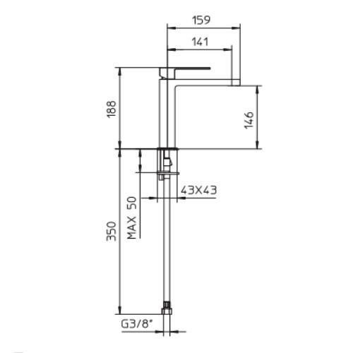 58304543 Palazzani Qadra смеситель для раковины, Матовый белый 43/04Q