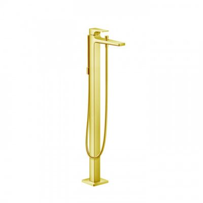 Hansgrohe Metropol Смеситель для ванны, на 1 отв, напольный, с ручным душем, излив 235мм, цвет: золото 32532990