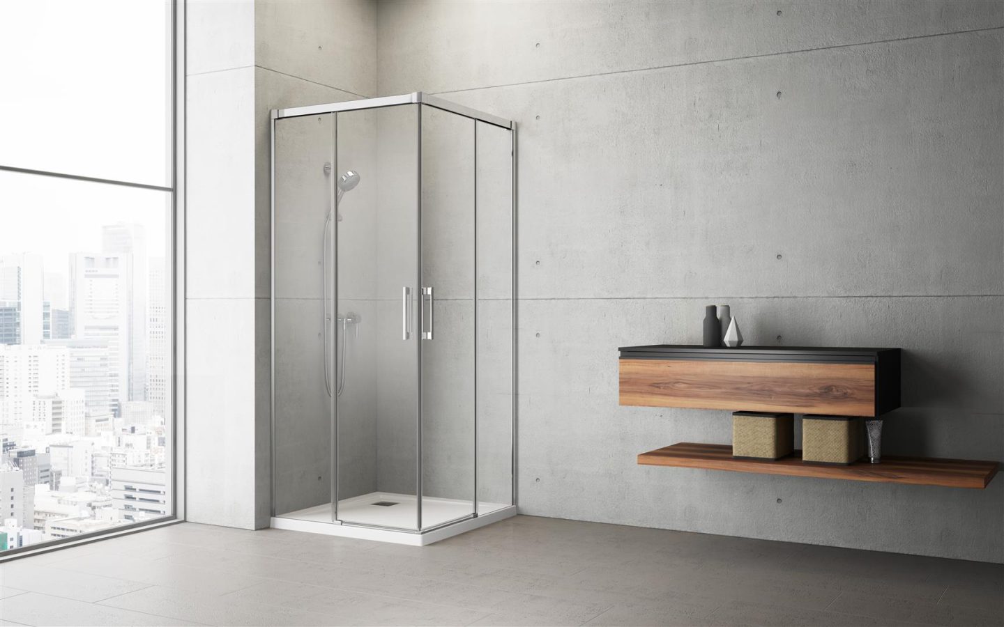 Душевая кабина 90x90 с двумя раздвижными дверями IDEA 8 KDD