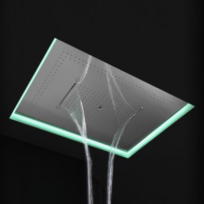 Antonio Lupi Душевая система Meteo XXL 100x75x11 см, с подсветкой LED, цвет: полированная сталь