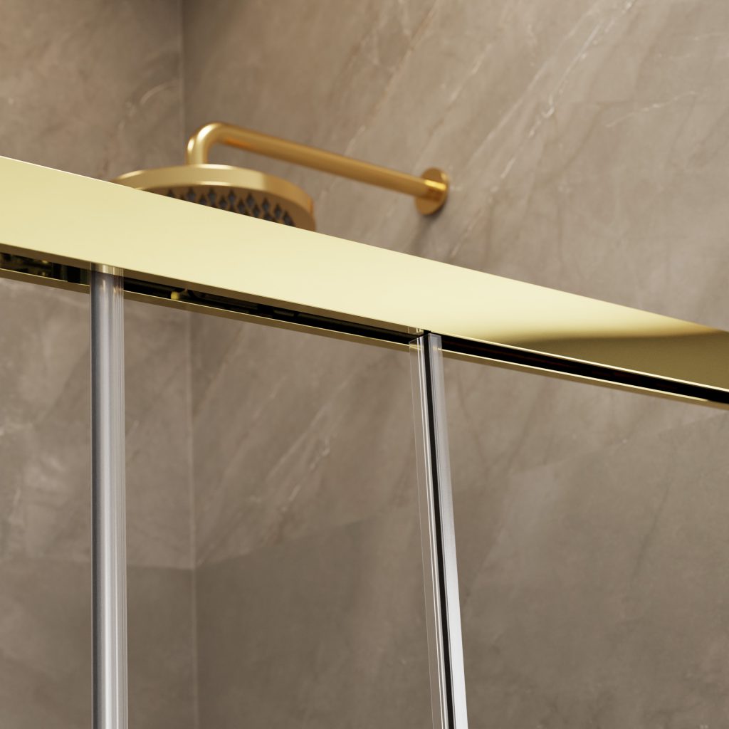 Раздвижные душевые двери 180 см IDEA Gold DWD 387128-09-01 профиль золото