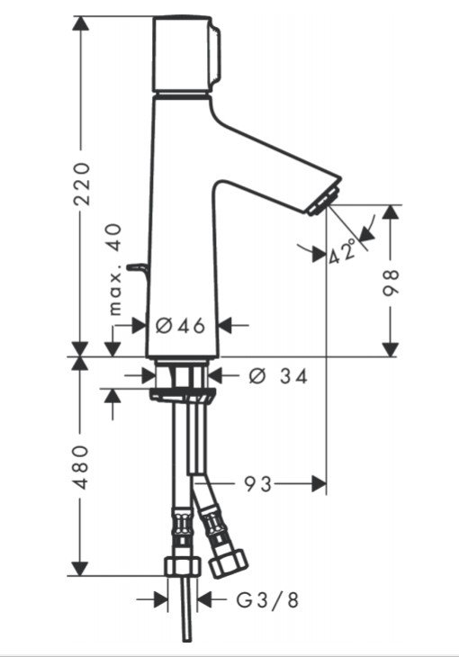 Смеситель для раковины Hansgrohe Talis S 72042000