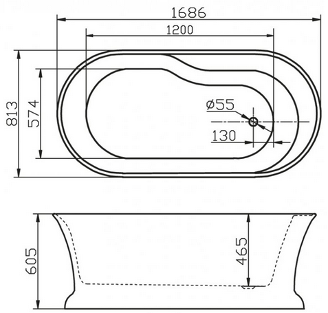 Ванна акриловая отдельностоящая BELBAGNO BB300