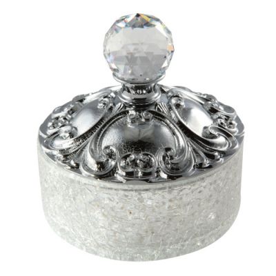 CRISTALIA Баночка низкая H5 см. с крышкой, стекло/SWAROVSKI ML.CRS-60.227.CR