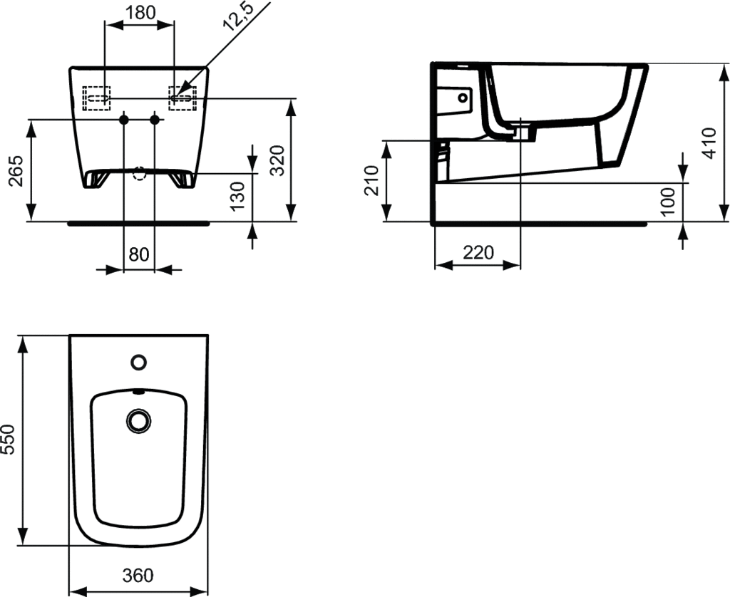 Ideal Standard Strada биде подвесное J469401