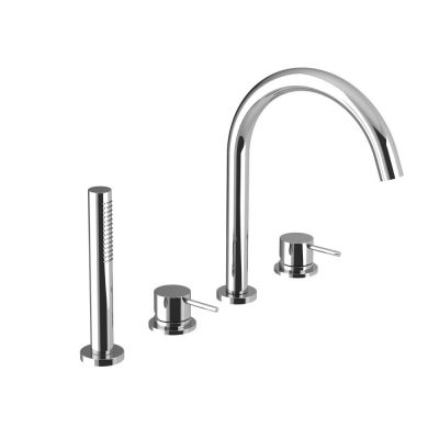 MIBV006RO/C00 Oioli Micro, комплект однорычажного смесителя на борт ванны, с набором для душа, цвет хром