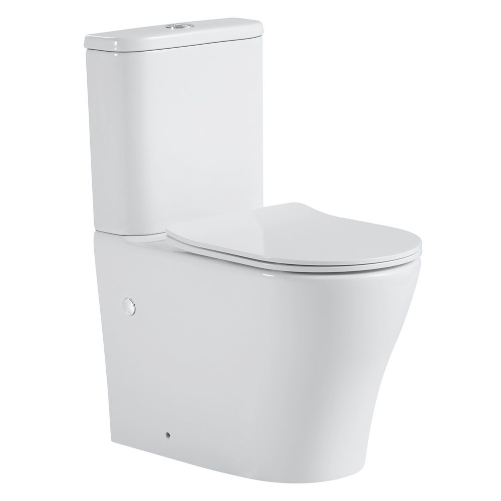 7792W Унитаз компакт B&W W-7792 P-trap / Geberit/ Rimless / anti-dirt (665x360x840)